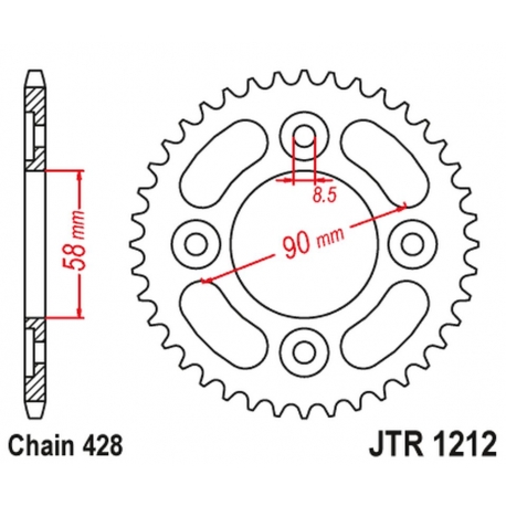 JT ZĘBATKA TYLNA 4462 35 HONDA 110 WAWE/ASTREA GRAND '12-18', 125 INNOVA/SUPRA-X '03-18', SYM VF 125 (446235JT) (ŁAŃC.428) NA ZA