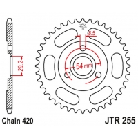 JT ZĘBATKA TYLNA 255 35 HONDA Z 50 MONKEY (25535JT) (ŁAŃC.520)