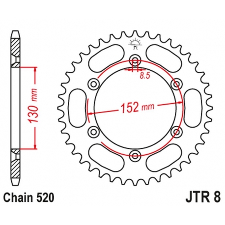 JT ZĘBATKA TYLNA 4500 48 BMWG 450X '08-11 (450048JT) (ŁAŃC. 520)