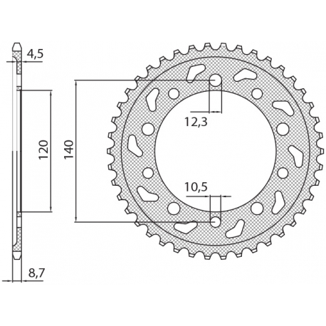 SUNSTAR ZĘBATKA TYLNA 4409 41 SUZUKI SV 1000 '03-'07, GSXR 1000 '01-'06 (JTR1800.41) (ŁAŃC. 530) (440941JT)