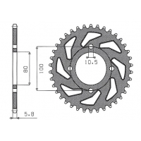 SUNSTAR ZĘBATKA TYLNA 819 41 SUZUKI GZ 250 MARAUDER (99-10), GN 250 (82-99) (JTR819/2.41) (ŁAŃC. 520) (81941JT)