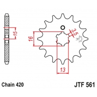 JT ZĘBATKA PRZEDNIA 415 14 YAMAHA RD 80 MX '81-82' (41514JT) (ŁAŃC. 420)