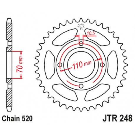 JT ZĘBATKA TYLNA 281 44 HONDA CB 250 RSA '80-83' (28144JT) (ŁAŃC520)