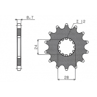 SUNSTAR ZĘBATKA PRZEDNIA 526 17 KAWASAKI ZZR 1200/1400 (JTF517.17) (ŁAŃC. 530) (52617JT)