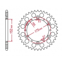 GROSSKOPF PROMOCJA ZĘBATKA TYLNA ALUMINIOWA KOLOR CZARNY 856 51 YAMAHA YZ 125 '89-'92, WR 250 '90-'93, YZ 250 '90-93 (JTR853.51)