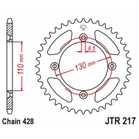 JT ZĘBATKA TYLNA 249 56 HONDA CR80 '86-02', CR85 '03-07' (24956JT) (ŁAŃC.428)