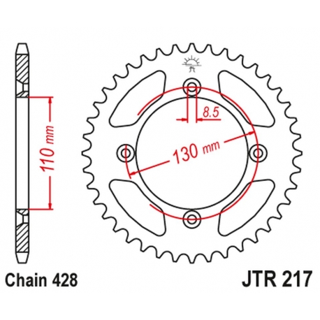 JT ZĘBATKA TYLNA 249 56 HONDA CR80 '86-02', CR85 '03-07' (24956JT) (ŁAŃC.428)