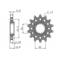 SUNSTAR ZĘBATKA PRZEDNIA 2068 16 HONDA CBR 600 '99-'20, CBR 600RR '03-'22, CBR 900/929/954RR FIRE BLADE '92-'03, CBR 1000 '04-'2