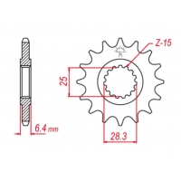 GROSSKOPF PROMOCJA ZĘBATKA PRZEDNIA 2168 15 YAMAHA YFZ 450 '09-'19, YFM 700 RAPTOR '06-'19 (+1) (JTF1592.15)