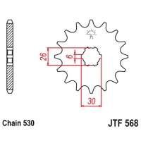 JT ZĘBATKA PRZEDNIA 568 16 YAMAHA XS 650 '75-'81, XS650 SE '78-'83 (56816JT) (ŁAŃC. 530) NA ZAMÓWIENIE