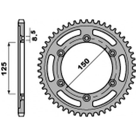 PBR ZĘBATKA TYLNA 4507 44 C45 KTM 690 ENDURO/SM '07-'18, 790 ADV '18-'20 (JTR897.44) (ŁAŃC.520)