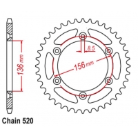 CHT WYPRZEDAŻ ZĘBATKA TYLNA ALUMINIOWA T7075 (ERGAL) 702 52 HUSQVARNA TE/TC 90-14, BETA 350/400/450 RR 4T, CAGIVA 125/250 WMX/WR