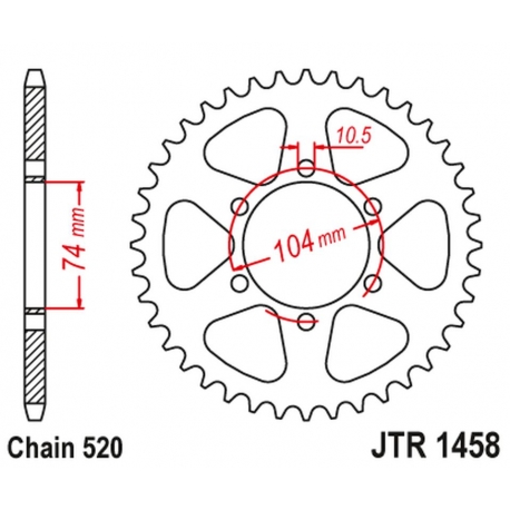 JT ZĘBATKA TYLNA 475 40 KAWASAKI KL 250 '77-78', KE 250 '77-79' (47540JT) (ŁAŃC520)