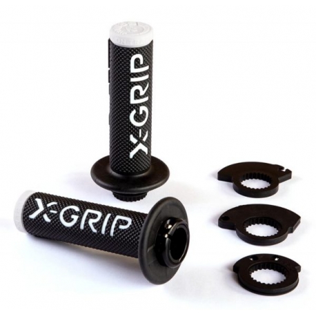 X-GRIP MANETKI BRAAAAP GRIPS LOCK-ON-GRIP WHITE KOLOR BIAŁY Z ADAPTERAMI ROLGAZU