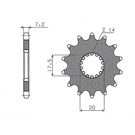 SUNSTAR ZĘBATKA PRZEDNIA 577 14 YAMAHA DT 125R (-2) (JTF558.14) (ŁAŃC. 428) (57714JT)