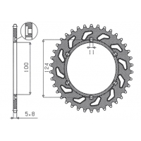 SUNSTAR ZĘBATKA TYLNA 1027 47 DUCATI 750SS '99-'02, 907 PASO '90-'93 (JTR735.47)* (ŁAŃC. 520) (102747JT)