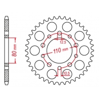 GROSSKOPF PROMOCJA ZĘBATKA TYLNA 4350 47 HONDA XRV 750 AFRICA TWIN '93-'03 (+2) (JTR1332.47)