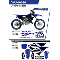 UFO KOMPLET PLASTIKÓW YAKIT324999 PLUS KOMPLET NAKLEJEK (OKLEIN) YAMAHA YZ 125/250 '22 W ZESTAWIE PRZEDNIA TABLICA (YA04860) ORA