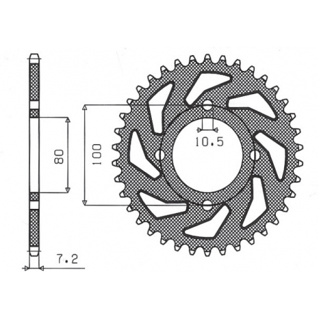 SUNSTAR ZĘBATKA TYLNA 4533 45 SUZUKI GZ 125 MARUDER '98-'11 (JTR1794.45) (ŁAŃC. 428) (453345JT)