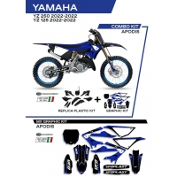 UFO KOMPLET PLASTIKÓW YAKIT324001 PLUS KOMPLET NAKLEJEK (OKLEIN) YAMAHA YZ 125/250 '22 W ZESTAWIE PRZEDNIA TABLICA (YA04860) ORA