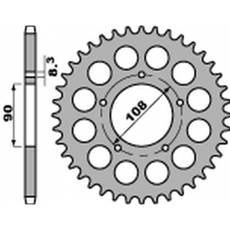 PBR ZĘBATKA TYLNA 1022 40 C45 DUCATI 500 DESMO/ SL '79-'84, 750 F1 '85-'88, 900 S2 '83-'85, CAGIVA 350/650 ALAZZURRA SPORTS '85-