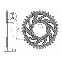 SUNSTAR ZĘBATKA TYLNA 4444 47 DUCATI MONSTER / ABS 821 '15- 20, PANIGALE 899 898 '14-15, SCRAMBLER ABS 800 '15-16 (JTR746.47) (Ł