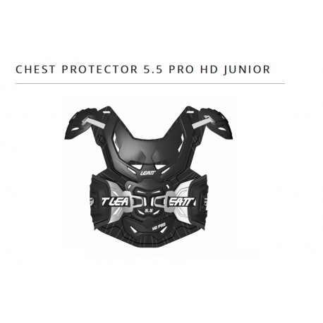 LEATT OSŁONA KLATKI PIERSIOWEJ (BUZER) CHEST PROTECTOR 5.5 PRO HD JUNIOR (DZIECIĘCA) KOLOR CZARNY/BIAŁY