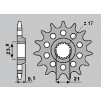 JR ZĘBATKA PRZEDNIA 2133 14 SUZUKI RMZ 450 '05-'13 (JTF1441.14)