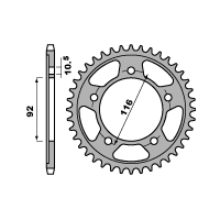 PBR ZĘBATKA TYLNA 4542 41 C45 KAWASAKI ZZR 1400 (06-10) (ŁAŃC. 530) (JTR1493.41)