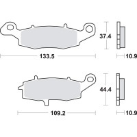 SBS PROMOCJA KLOCKI HAMULCOWE KH231/2 STREET EXCEL/RACING SINTER KOLOR ZŁOTY TYŁ PASUJE DO: KAWASAKI VN900/1500/1600/1700/2000, 