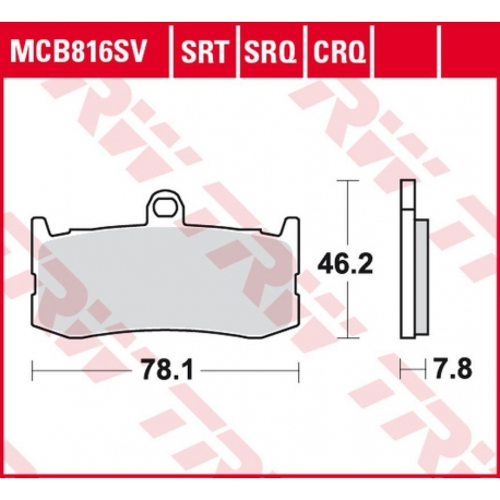 TRW LUCAS ZF KLOCKI HAMULCOWE KH491 CARBON RACING TRIUMPH DAYTONA 675 '09-'17 PRZÓD