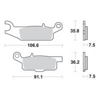 SBS KLOCKI HAMULCOWE KH444 OFF-ROAD SINTER YAMAHA YFM 550 GRIZZLY '09-'16, YFM 700 '07-'17, YFM 250 RAPTOR '09-'14 KOLOR ZŁOTY