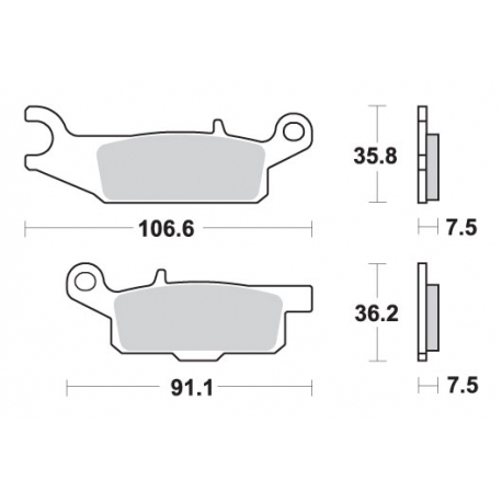 SBS KLOCKI HAMULCOWE KH444 OFF-ROAD SINTER YAMAHA YFM 550 GRIZZLY '09-'16, YFM 700 '07-'17, YFM 250 RAPTOR '09-'14 KOLOR ZŁOTY