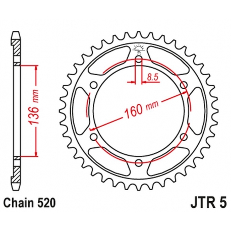 JT ZĘBATKA TYLNA 3552 39 APRILIA ETX 125 '84 BMW G310 R '16-'20 (-1) (355239JT) (ŁAŃC. 520)