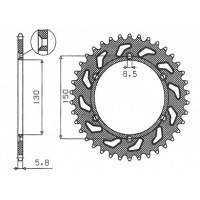 SUNSTAR ZĘBATKA TYLNA 270 50 YAMAHA YZ/YZF/WRF '99-'20 (JTR251.50) (ŁAŃC. 520) (27050JT)