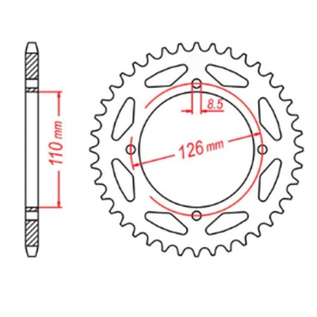 MTX PARTS ZĘBATKA TYLNA 4418 47 KAWASAKI KX 65 '02-'20 (JTR1465.47) (ŁAŃC. 420)