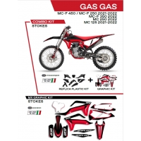 UFO KOMPLET PLASTIKÓW GGKIT702001 PLUS KOMPLET NAKLEJEK (OKLEIN) GAS GAS MC 125 '21-'22 MC 250 '22 MCF 250/350/450 '21-'22 W Z