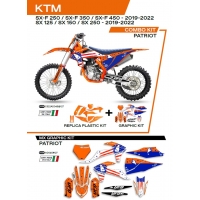 UFO KOMPLET PLASTIKÓW KTKIT522127 PLUS KOMPLET NAKLEJEK (OKLEIN) KTM SX/SXF 125/150/250/350/450 '19-'22 W ZESTAWIE PRZEDNIA TABL