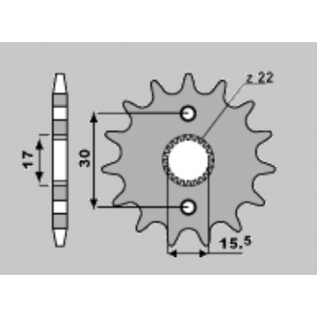 CHT ZĘBATKA PRZEDNIA 332 14 (A4250273140) HONDA CR 80/85