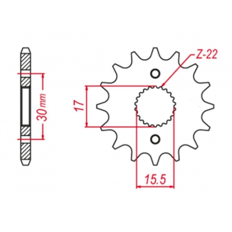 SUPERSPROX ZĘBATKA PRZEDNIA 332 13 (33213) SAMOOCZYSZCZAJĄCA HONDA CR 80 R (86-02) CR 80 RB Big Wheel (96-02) CR 85 R (03-07) 