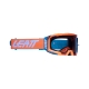 LEATT GOGLE VELOCITY 5.5 GOGGLE NEON ORANGE LIGHT GREY 58% - KOLOR POMARAŃCZOWY/NIEBIESKI SZYBKA DYMIONE LUSTRO SZARA