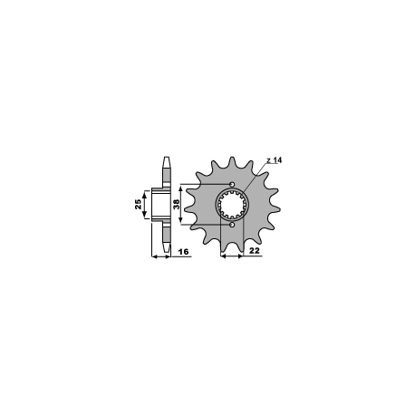 PBR ZĘBATKA PRZEDNIA 2050 14 18NC DUCATI 748/916/944/996/1000 (JTF740.14) (ŁAŃC. 525)