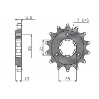 SUNSTAR ZĘBATKA PRZEDNIA 412 15 SUZUKI DR 750S '88-'89, DR 800S BIG '88-'00 (JTF438.15) (ŁAŃC. 520) (41215JT)