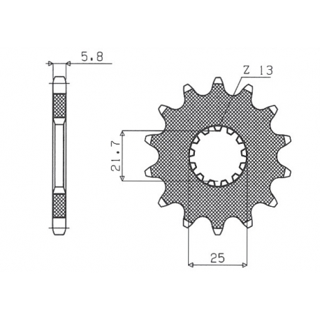 SUNSTAR ZĘBATKA PRZEDNIA 565 13 / 2141 13 KAWASAKI KXF 450 '06-, YAMAHA YZF/WRF 400/426/450 (JTF565.13) (ŁAŃC. 520) (56513JT)YFZ