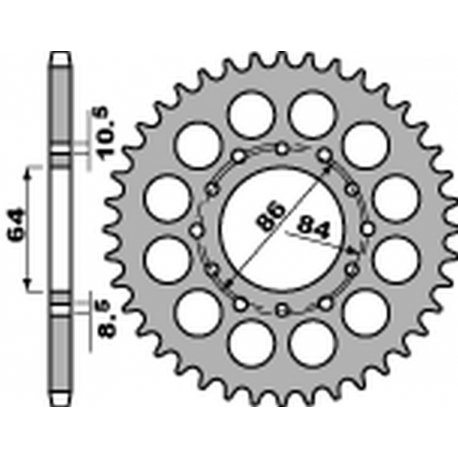 PBR ZĘBATKA TYLNA 814 40 C45 SUZUKI GT 380 '73-'78, GT 550 '74-'77, GS 400 '77-'80 (JTR814.40) (ŁAŃC. 530) NA ZAMÓWIENIE