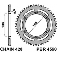 PBR ZĘBATKA TYLNA 4590 59 C45 HUSQVARNA TE 125 (4T) 10-'13 (ŁAŃC. 428)