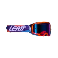 LEATT GOGLE VELOCITY 5.5 IRIZ GOGGLE NEON ORANGE BLUE UC 26% - KOLOR POMARAŃCZOWY FLUO/FIOLETOWY/NIEBIESKI SZYBKA LUSTRZANA NIEB