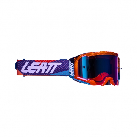 LEATT GOGLE VELOCITY 5.5 IRIZ GOGGLE NEON ORANGE BLUE UC 26% - KOLOR POMARAŃCZOWY FLUO/FIOLETOWY/NIEBIESKI SZYBKA LUSTRZANA NIEB