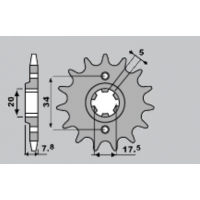 PBR ZĘBATKA PRZEDNIA 279 14 18NC NSR 125/ VT 125 (JTF327.14) (ŁAŃC. 520)