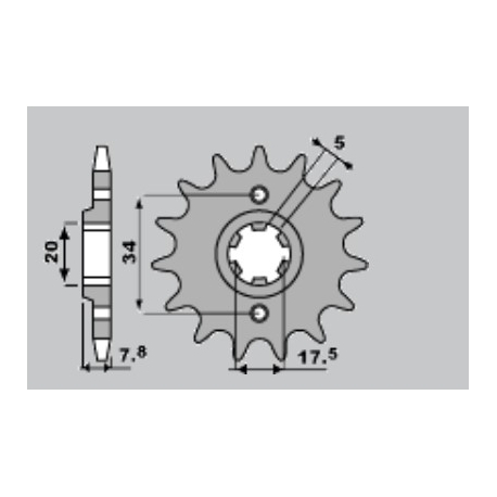 PBR ZĘBATKA PRZEDNIA 279 14 18NC NSR 125/ VT 125 (JTF327.14) (ŁAŃC. 520)